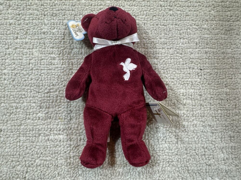 Vintage Original Holy Bears Grace the Confirmation Bear 2001 Burgundy With Tags